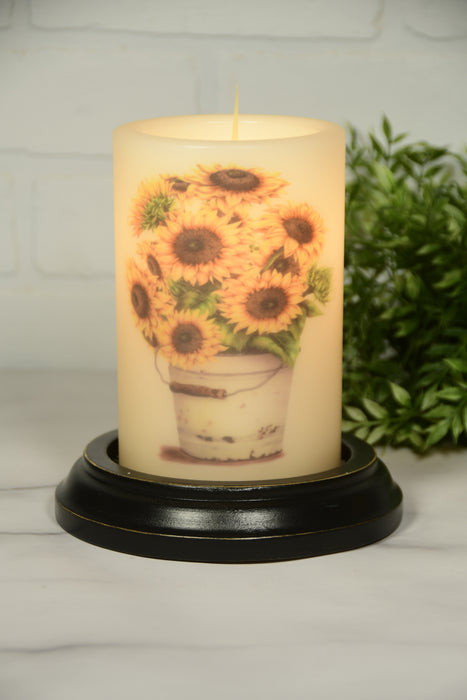 Rusty Bucket Sunflowers