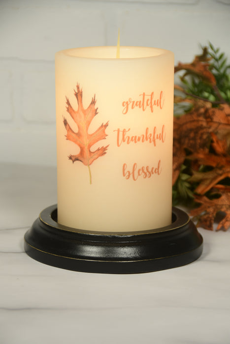 Grateful Thankful Blessed Leaf
